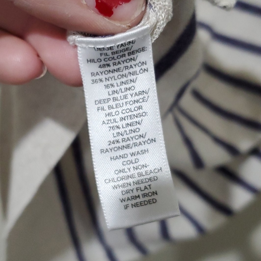 ❤ LOFT JEWELED LINEN BLEND LIGHTWEIGHT SWEATER / TOP, SP - Picture 5 of 6